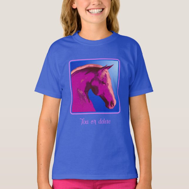 Personligen Fantasy Rosa Horse Ansikte T Shirt (Framsida)
