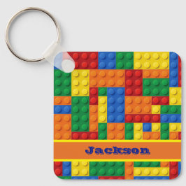 Personligen Färgfläckar Bygger block Nyckelring