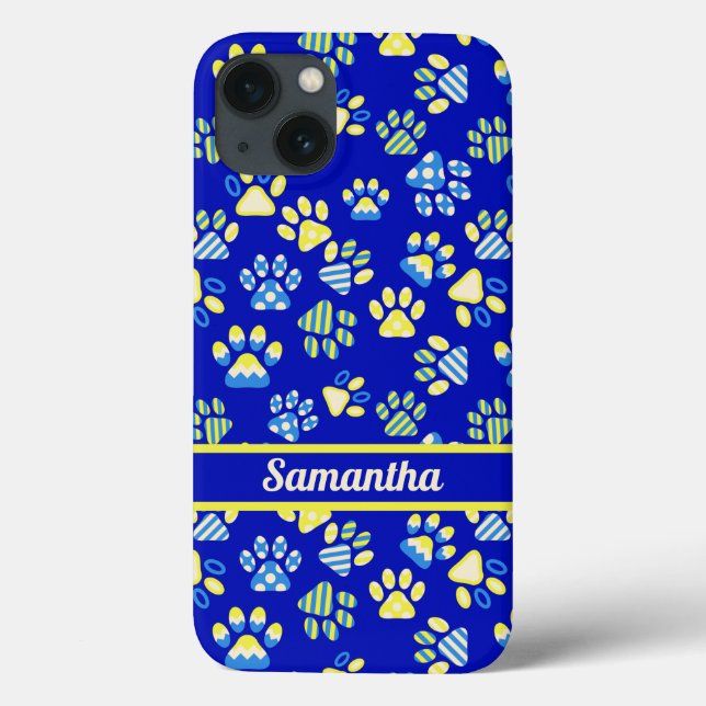 Personligen Färgfläckig blå Tassar (Baksida)