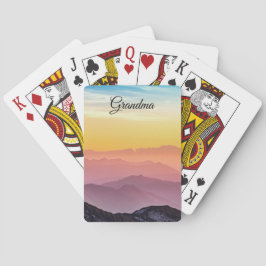 Personligen Färgfull Himmel Grandma Gift Editable  Casinokort