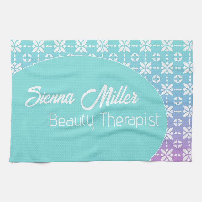 Personligen Färglöst regnbåge blomma Mönster Kökshandduk (Horisontell)