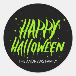 Personligen Färgtyp för Happy halloween Blöt Runt Klistermärke