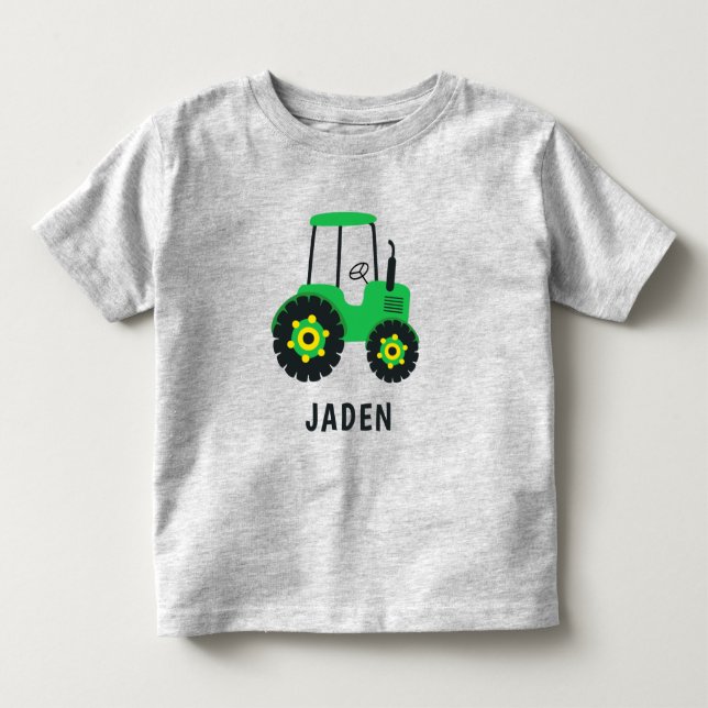 Personligen Farm Fordon för Grönt av barn T Shirt (Framsida)