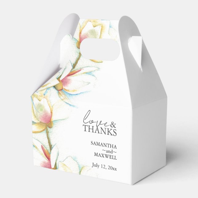Personligen Favoritrutor för vit Blommigt-bröllop Presentaskar (Framsidan Sidan)
