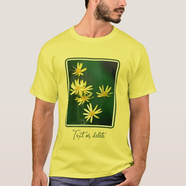 Personligen Fintvätt av Gult Daisy Wildblommor T Shirt (Framsida)