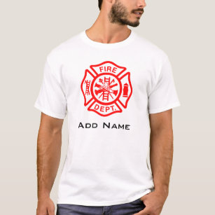 Personligen Firefighter Symbol Fireman Namn T Shirt