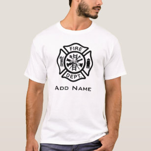 Personligen Firefighter Symbol Fireman Namn T Shirt
