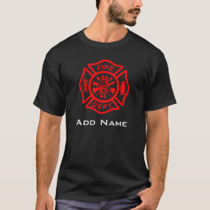 Personligen Firefighter Symbol Fireman Namn  T Shirt