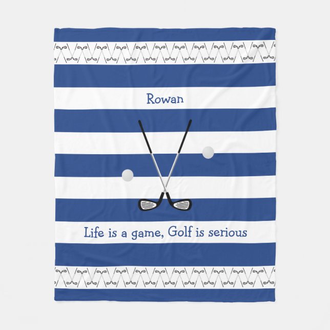 Personligen Fläktfilt för marvvita golfklubbar Fleecefilt (Framsidan)