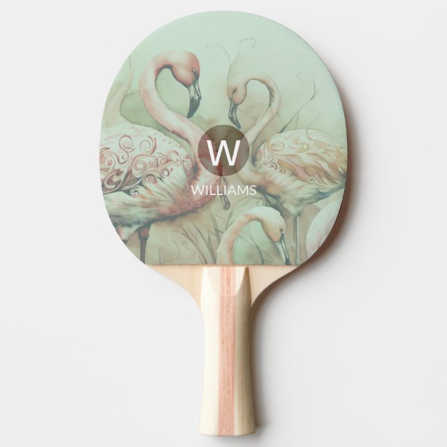 Personligen Flamingo Monogram Pingisracket (Framsidan)