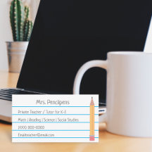 Personligen Flashcard för privat lärare