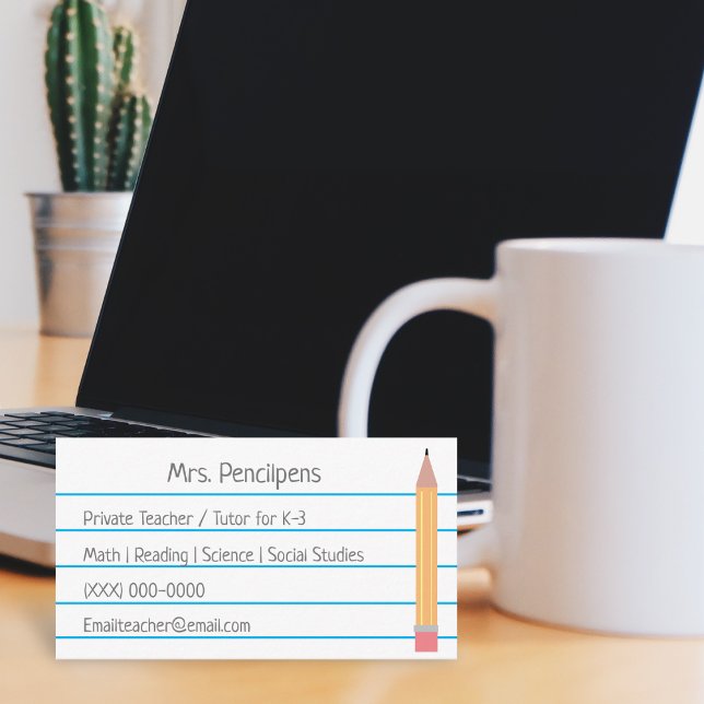 Personligen Flashcard för privat lärare Visitkort (Skapare uppladdad)