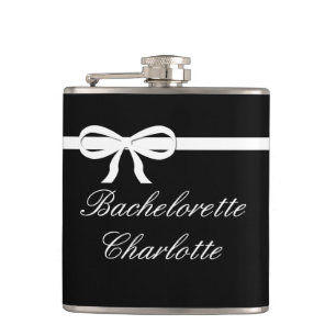 Personligen Flask Bachelorette Gift Black Bröllop Fickplunta