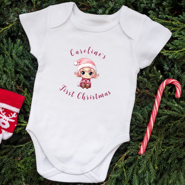 Personligen Flicka Elf i första jul T Shirt (Skapare uppladdad)