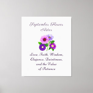 Personligen Flower Aster i september Canvastryck