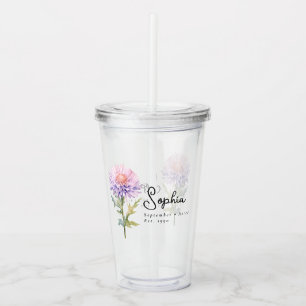 Personligen Flower Aster i september Take Away Mugg