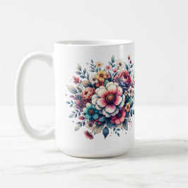 Personligen Flower Bouquet vattencolor Kaffemugg