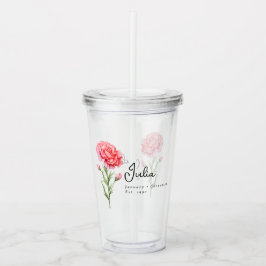 Personligen Flower Carnation i januari Take Away Mugg