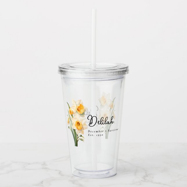 Personligen Flower Delilah i december Take Away Mugg (Framsida)