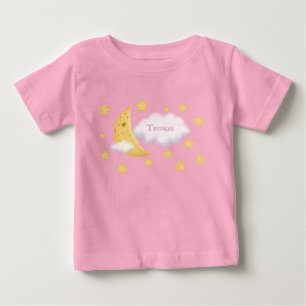 Personligen Fluffy Cloud Cute Ost Måne & Stars T Shirt