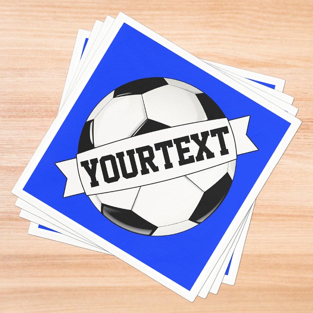 Personligen för Anpassningsbar-teamet Player Namn Pappersservett (Soccer party napkins with custom team name or text.)