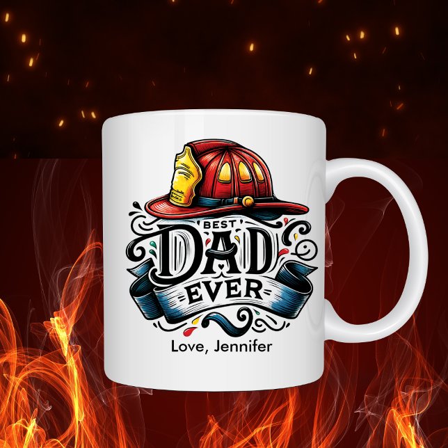 Personligen för brandmän Best Pappa Fars dag Kaffemugg (Skapare uppladdad)