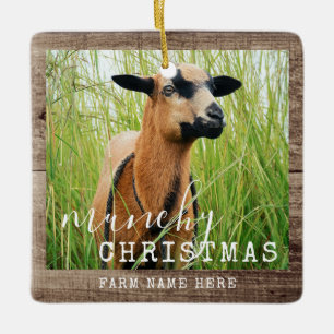 Personligen för den vackra Goat Photo Munchy-julc Julgransprydnad Keramik