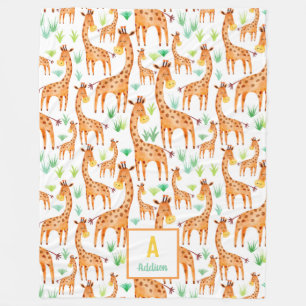 Personligen för den vackra vattenfärgen Giraffe An Fleecefilt