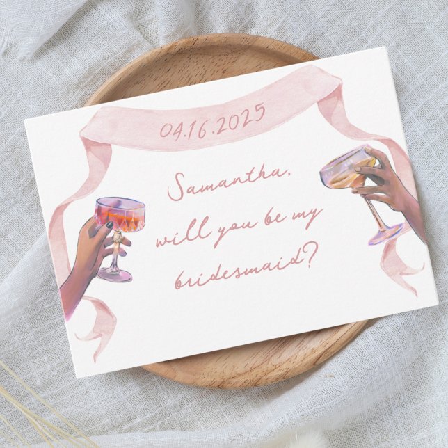 Personligen för Elegant i kortkommando Frieri kort (Cute personalized bridesmaid proposal card! )