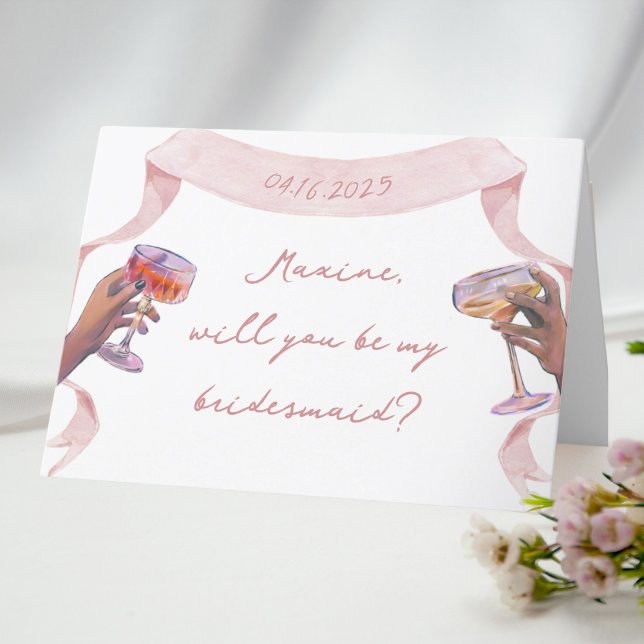 Personligen för Elegant i kortkommando Frieri kort (perfect little card to propose to your bridesmaids! )