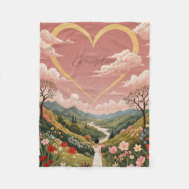 Personligen för en flickas Heartfilt Gaze Fleecefilt