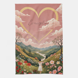 Personligen för en flickas Heartfilt Gaze Kökshandduk