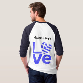 Personligen för Flagga av Greklands blå KÄRLEK Hea T Shirt
