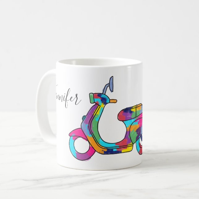 Personligen för kopierad motor Scooter Moped Kaffemugg (Framsida vänster)