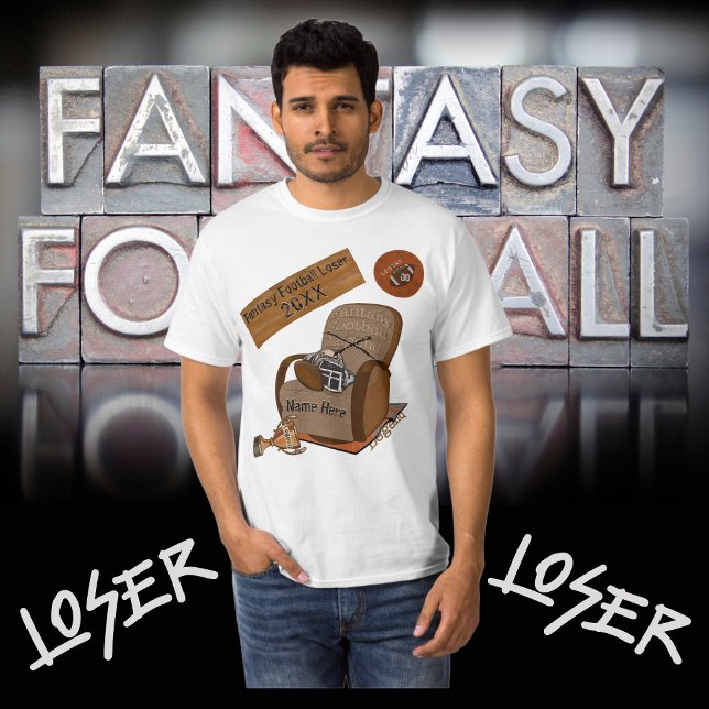 Personligen för Laster Shirt-affären i Fantasy T Shirt (Funny Fantasy Football Loser Shirts. Last place fantasy football t shirt. Fantasy football loser.)