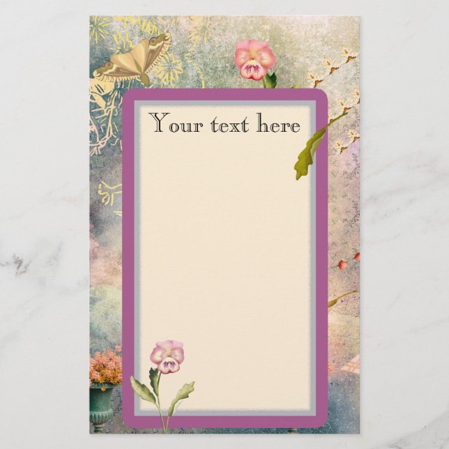 Personligen för månadsvisa och pansier - Romantisk Brevpapper (Framsida)