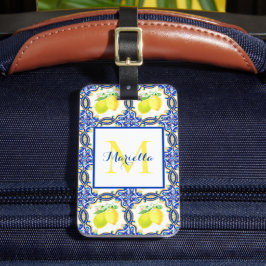 Personligen för medelhavsregionen Lemon Monogram Bagagebricka