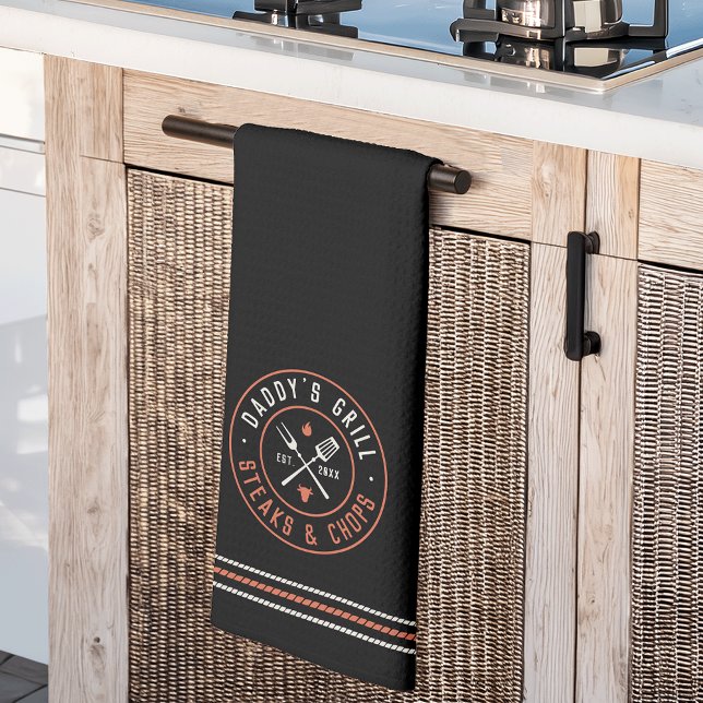Personligen för pappor Grill har fastställts Kökshandduk (Skapare uppladdad)