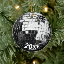 Personligen för platta cirkelrundor i Disco Boll Julgransprydnad Keramik