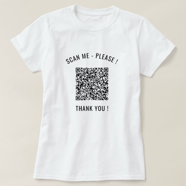 Personligen för skanningsinformation för QR-kod fu T Shirt (Design framsida)