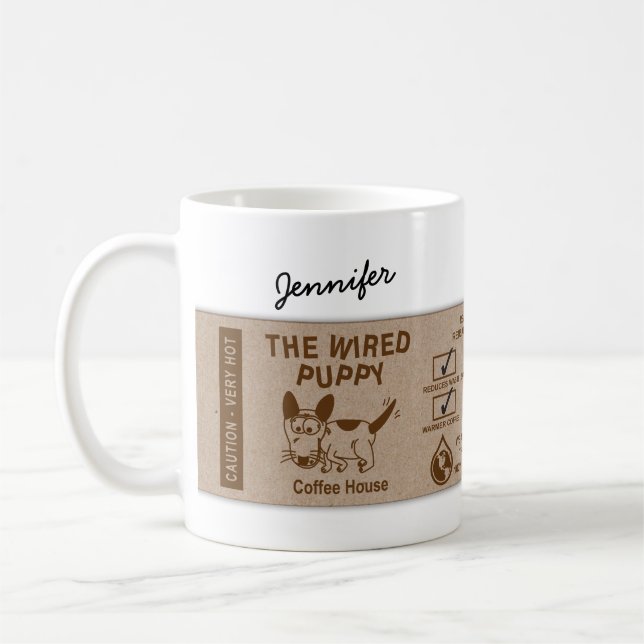 Personligen för Sleeven för kabelansluten marionet Kaffemugg (Vänster)