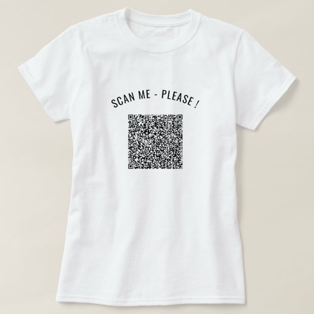 Personligen för textskanning av QR-kod, textfunkti T Shirt (Design framsida)