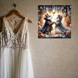 Personligen Forest Romantik Mouse par Bröllop Poster