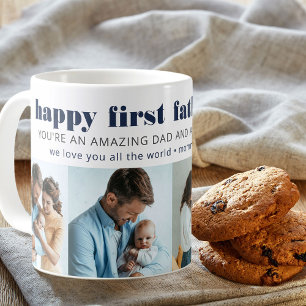 Personligen Första Fars dag 4-kvadratbilder Kaffemugg