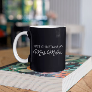 Personligen "Första jul som fru" Efternamn Kaffemugg