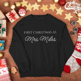 Personligen "Första jul som fru" Efternamn T Shirt