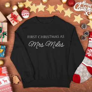 Personligen "Första jul som fru" Efternamn T Shirt