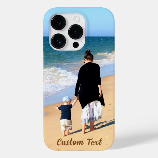 Personligen Foto iphone case Anpassningsbar Text (Baksida)