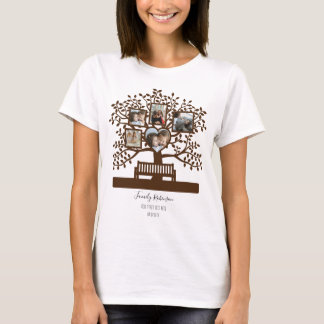 Personligen Fotokollage för familjemall för Träd T Shirt