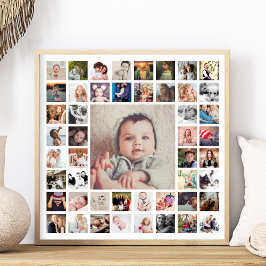 Personligen Fotokollage i anpassningsbar-familjen Poster